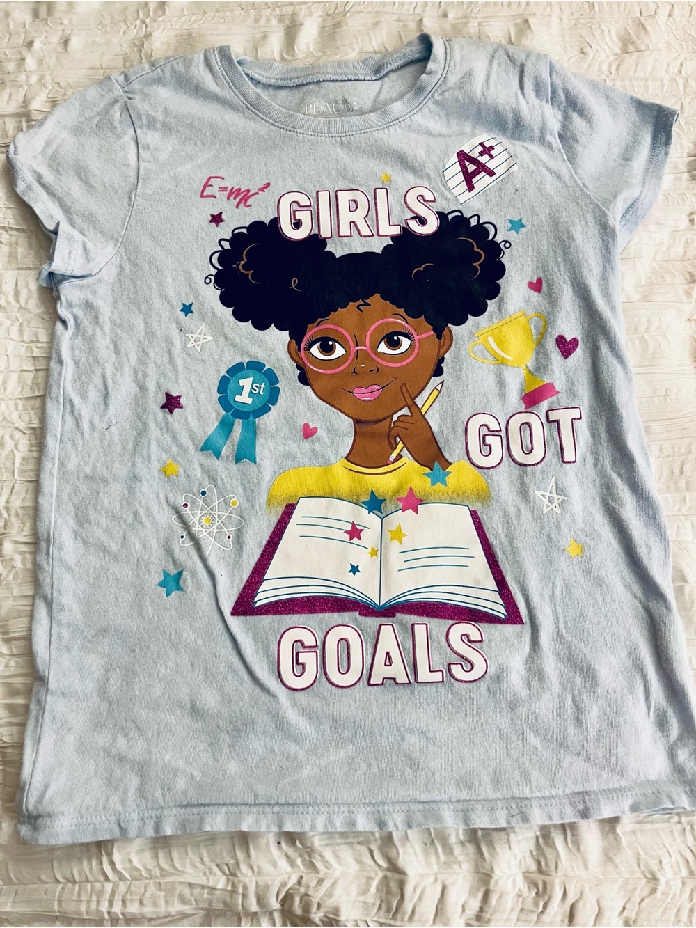 Girls' Light Blue 'Girls Got Goals' Graphic Tee